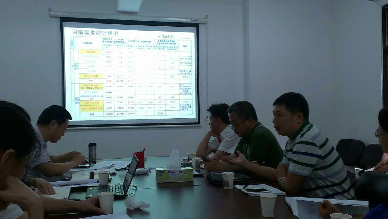 学院杨建林书记和王宝民老师参加基建处组织的珠海校区各学院大楼建设规模论证会