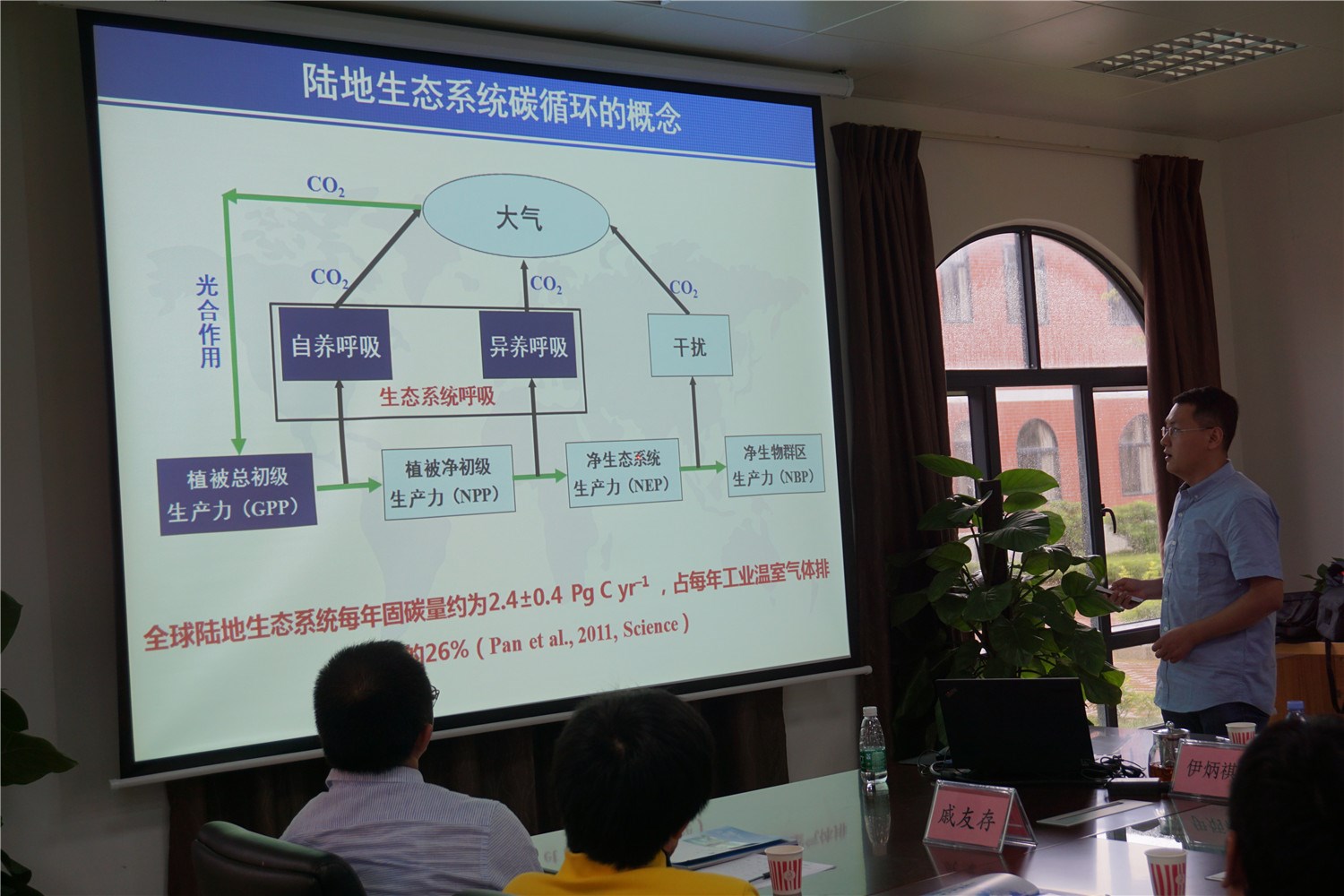 北京师范大学夏江周博士做“陆地生态系统碳循环”的报告